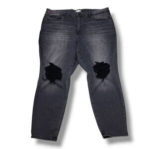 Good American Always Fits Skinny Jeans‎ Womens 28-32 Good Legs Distressed Black